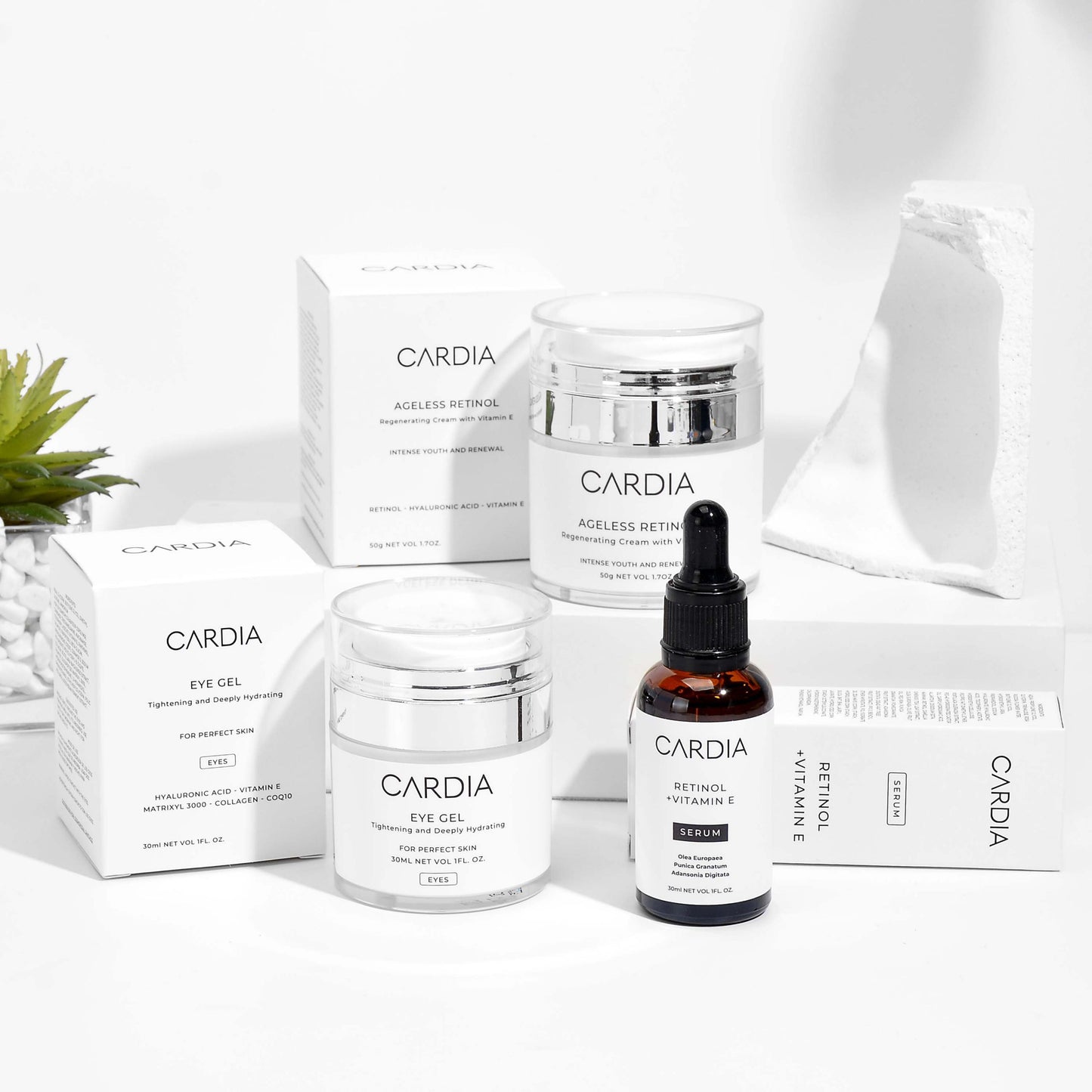 Pack Rutina Cardia (Serum + Contorno de ojos + Crema hidratante)