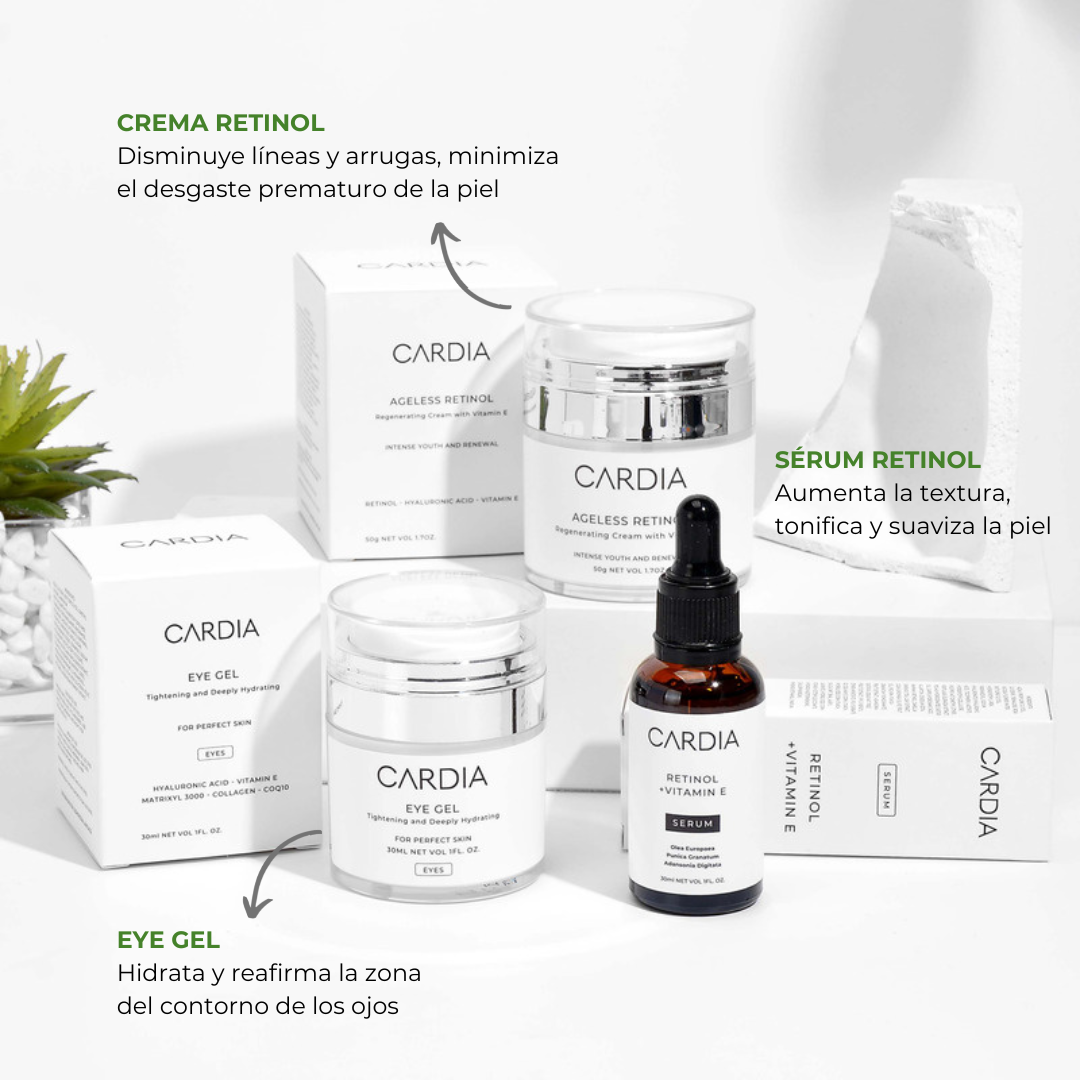 Pack Rutina Cardia (Serum + Contorno de ojos + Crema hidratante)